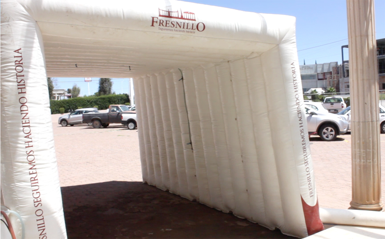 Inflable Sanitizante COVID Free, Mejor Servidor Público Galo Limon Fresnillo, Zacatecas 2020